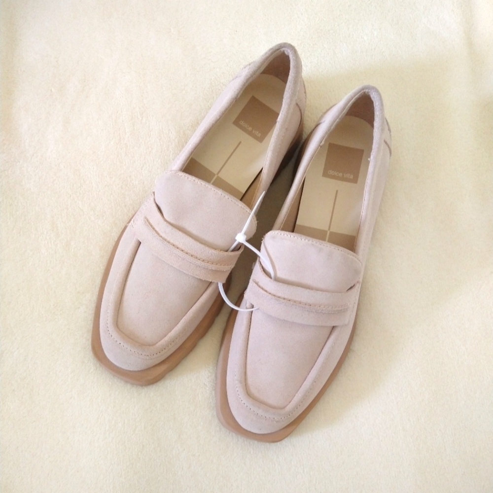 Dolce Vita Cream Suede Loafers